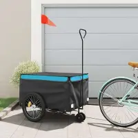 Prolenta Maison Exclusive - Remorque pour vélo, noire et bleue, capacité de 45 kg, en fer