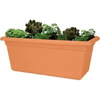 Elho Green Basics Jardin Xxl 60 - Planteur - Terre Cuite Doux - Extérieur - L 29.5 X W 59.2 X H 27.7 Cm - 9112865975200