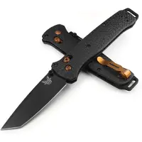 Benchmade Couteau pliant Bailout S90V Black Cerakote, Carbon Fiber
