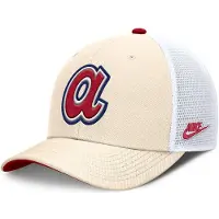 Nike Mlb Dri-fit Rise Structured Atlanta Braves Trucker Cap Beige M-L