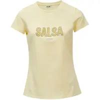 Salsa Jeans Institutional Beaded Branding Short Sleeve T-shirt Jaune M Femme