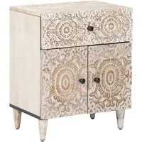 vidaXL Armoire de lit Blanc 50 x 33 x 60 cm Bois de mangue massif