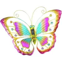 Maximex Ozdoba ogrodowa na ścianę, motyl solarny LED, 54 x 40 cm