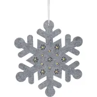 H&L Flocon de neige LED HANGDECO, 35cm, feutre, argenté