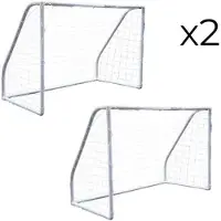 DevesSport 180x91x120cm Football Goal Argenté Enfants