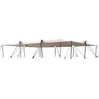TOOLPORT Tente nomade 9 x 12 m, avec set de poteaux en aluminium, sable