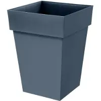 Eda Jardinière Carrée Conique Toscane 39x39x53 Cm 51 L Bleu Jean