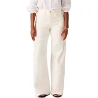 Levi's 728 Wide Leg High Waist Jeans Blanc 31 / 32 Femme