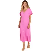 Rip Curl Molokaï Short Sleeve Midi Dress Rose 2XS Femme