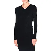 Armani Exchange pour femme. XW001874AF11957MC005 Pull Slim V (L), Noir, Casuel, Classique, Viscose