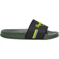 Pepe Jeans pour garçon. PBS700001 Pantoufles Zone B verte (34), Plat, Aucun, Beachwear, mode enfantine