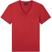 Armani Exchange pour homme. 8NZT75ZJA5ZU5101 T-shirt à col en V bourgogne (M), Casuel, Coton, Manche courte, Bordeaux