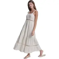 DKNY Dw9500740 Sleeveless Long Dress Blanc XS Femme