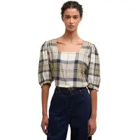 Barbour pour femme. LSH1754 Chemisier Ballina marron (M), Casuel, Lyocell