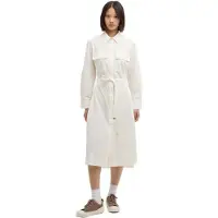 Barbour Rowane Long Sleeve Midi Dress Blanc S Femme