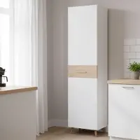Dmora Montagne - Garde-robe 1 Porte, Blanc, Porte-manteau