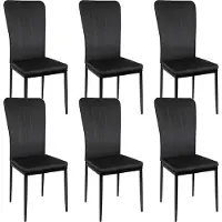 Supfine lot de 6 chaises de salle à manger Chaise de cuisine recouverte de velours Chaise de salon supportant 120 kg Noir