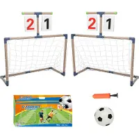 Supfine lot de 2 buts de football Enfants Buts de football avec football,buts,pompe Football Interactif Minibuts
