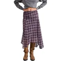 Balmohk 30000594 Print Checks Midi Skirt Violet S Femme