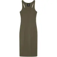 Armani Exchange pour femme. XW000820AF13729U7043 Robe cintrée verte (XS), Casuel, Viscose, Sans manches / bretelles