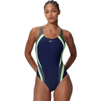 Speedo Quantum Rib Splice Swimsuit Bleu UK 42 Femme