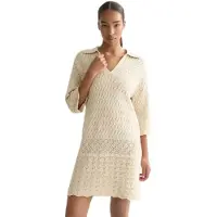 Scotch & Soda Ufu01421t 3/4 Sleeve Short Dress Beige XS Femme