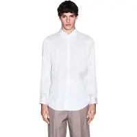 Armani Exchange pour homme. XM001817AF13235F0148 Chemise de coupe regular en sergé de viscose blanc (XL), Casuel, Classique, Manche long