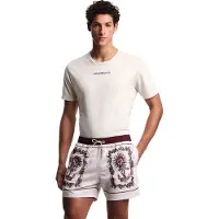 Emporio Armani pour homme. EM000583_AF20435 Maillot de bain imprimé beige (M), Beachwear, Polyester