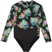 Roxy Active Rg Junior Long Sleeve Back Zip Shorty Noir 16 Years Fille
