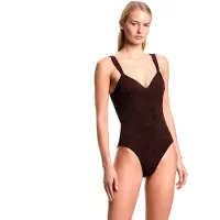 Emporio Armani pour femme. EW003279_AF20241 Maillot de bain Monstera marron (S), Beachwear, Polyester