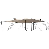 TOOLPORT Tente nomade 7,5 x 7,5 m, avec set de poteaux en aluminium, sable