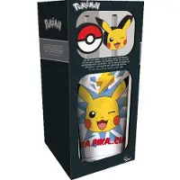 Pokémon Szklany kubek Pikachu z metalową słomką 485 ml - oficjalna licencja