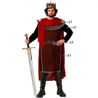 Atosa Medieval King Men Costume Rouge XS-S Enfants