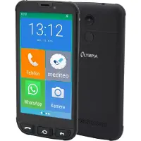 Olympia Neo Mini+ Smartphone senior 5 pouces avec bouton d'appel d'urgence Station de recharge Android 15 Double SIM