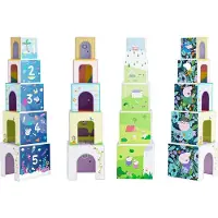 Pipsa Possu Stackable Cubes With 5 Figures Refurbished Multicolore Enfants