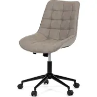 Autronic Siège de bureau, tissu noir en cuir brossé, croix métallique noire GRN3