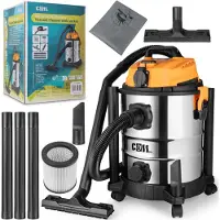 Coil Aspirateur industriel Profi pour déchets secs et humides, avec prise électrique et fonction soufflerie, 1 300 W, sans sac, 25 litres, 220-240 V, 18 kPa, filtre HEPA,