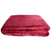 COFI Couverture douillette 150x200 cm Couverture polaire Couverture de salon en polyester Couvre-lit Bordeaux