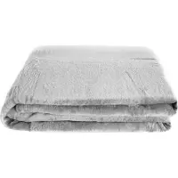 COFI Couverture douillette 220x240 cm Couverture polaire Couverture de salon en polyester Couvre-lit Gris
