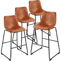 StarTech.com Tabouret de bar - Lot de 4 - Hauteur 94,5 cm - Avec dossier - CuirPolyuréthane- Structure métallique - Charge admissible 149,7 kg - Marron