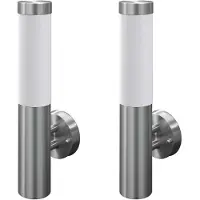 Syfax 2 appliques murales cylindriques en acier inoxydable