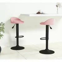 vidaXL CLORIS Tabouret de bar 2 pcs velours rose - Tabouret de bar 333606