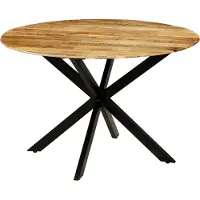 Prolenta Maison Exclusive - Table à manger en bois de manguier massif brut et acier 120 x 77 cm
