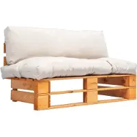 Prolenta Maison Exclusive - Canapé de jardin palette avec coussins sable Pinède