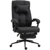 Vinsetto Chaise de bureau , réglable en hauteur, avec repose-pieds, noire