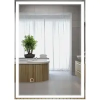 HOMCOM Miroir de salle de bain , miroir de salle de bain avec éclairage LED, miroir mural 70 x 50 cm