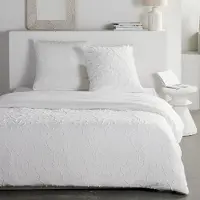TODAY Housse De Couette Essential 220 X 240 Cm Blanc Effet Tufté Floral 100% Polyester