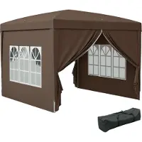 Outsunny , tonnelle d'environ 3x3 mètres, imperméable, stable, résistante aux intempéries, tonnelle pliante pop-up