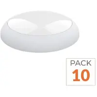 Silamp Applique murale LED ronde, blanche, réglable, 20W/16W/12W, avec détecteur de température de couleur (CCT) - 3000K/4000K/6000K - Lot de 10
