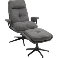 HOMCOM Fauteuil relax avec repose-pieds, piètement pivotant, fauteuil de télévision avec fonction d'inclinaison